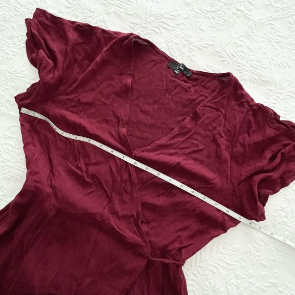NWOT Lulus Heart of Marigold Burgundy Wrap Maxi Dress Medium - Picture 8 of 10